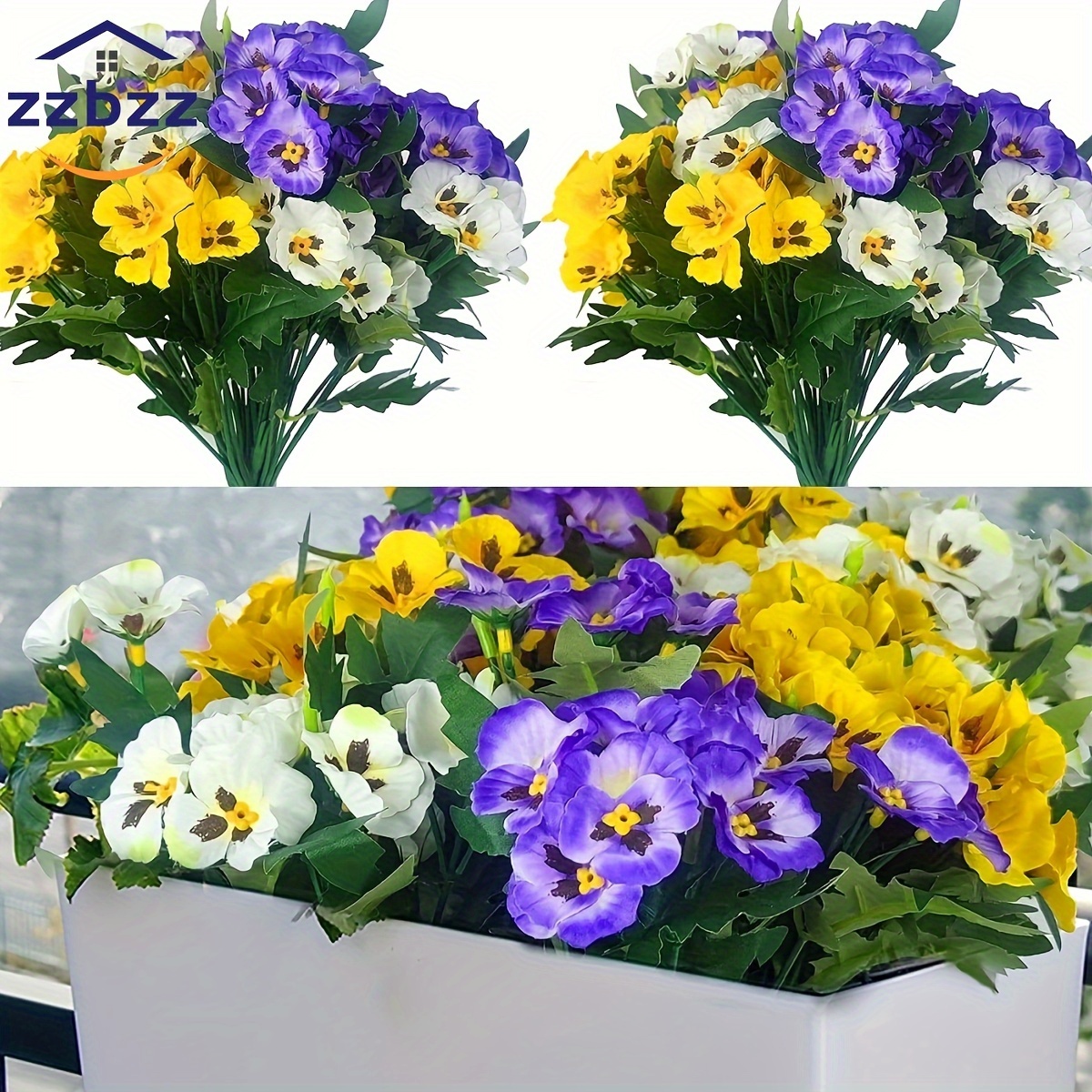 

Faux Pivoines Violettes et Fleurs de Marguerite - 6 Paquets Pour la Maison, le Mariage et la Décoration de Jardin