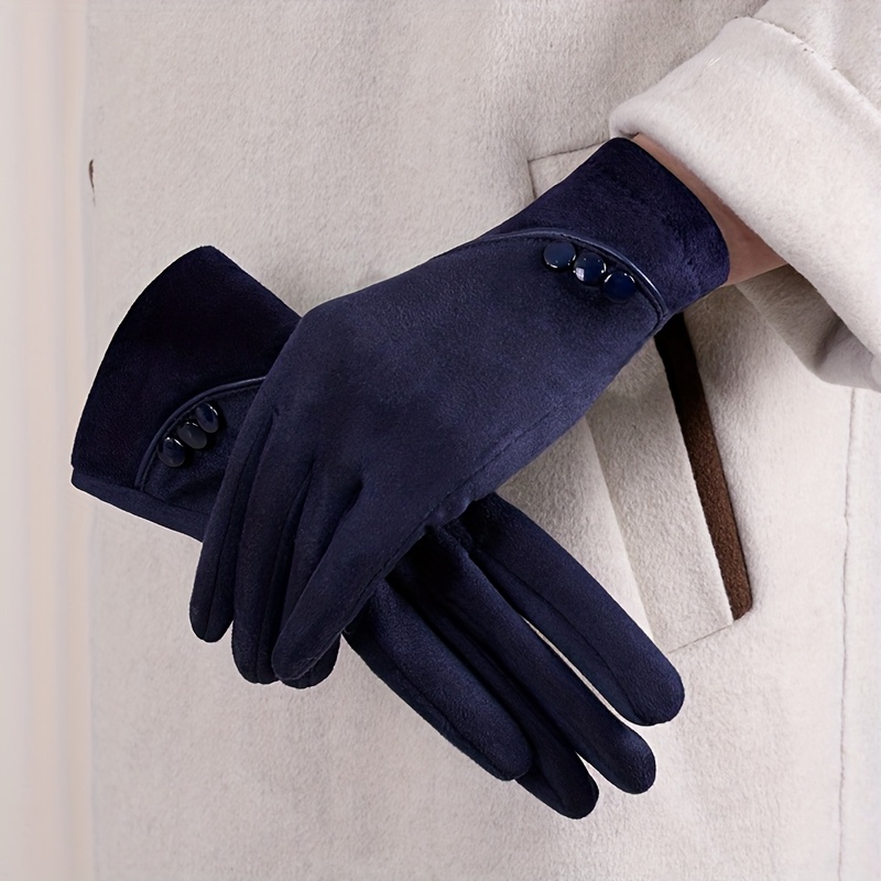TEMU Warm Women's Gloves, New Style For Autumn And Winter, Splicing, , Touch Screen, Thickened And Warm, Cold-proof And Windproof