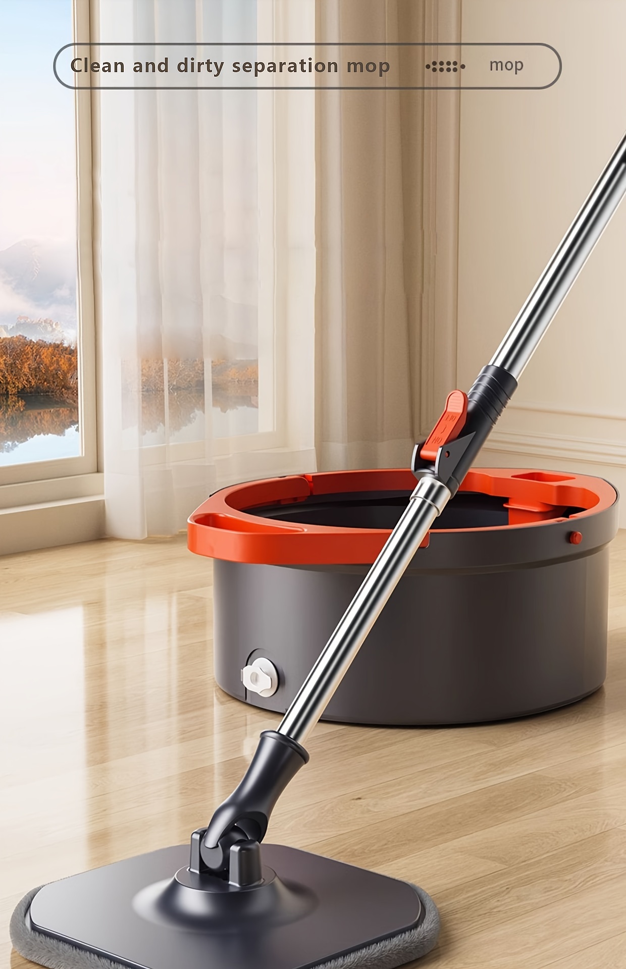 easy   spin mop and   set with  er self  ing microfiber floor mop with separate clean   system suitable for hardwood laminate tile multi surface cleaning   2 mop heads manual operation   wet dry use for home office details 0