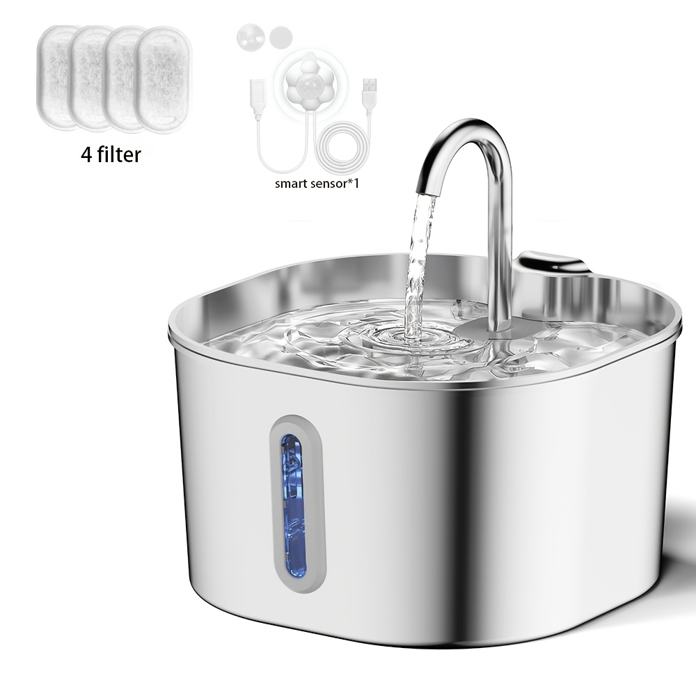 TEMU Automatic Pet Water Dispenser With A 2.2l Stainless , Suitable For Cats And Dogs, Without Battery