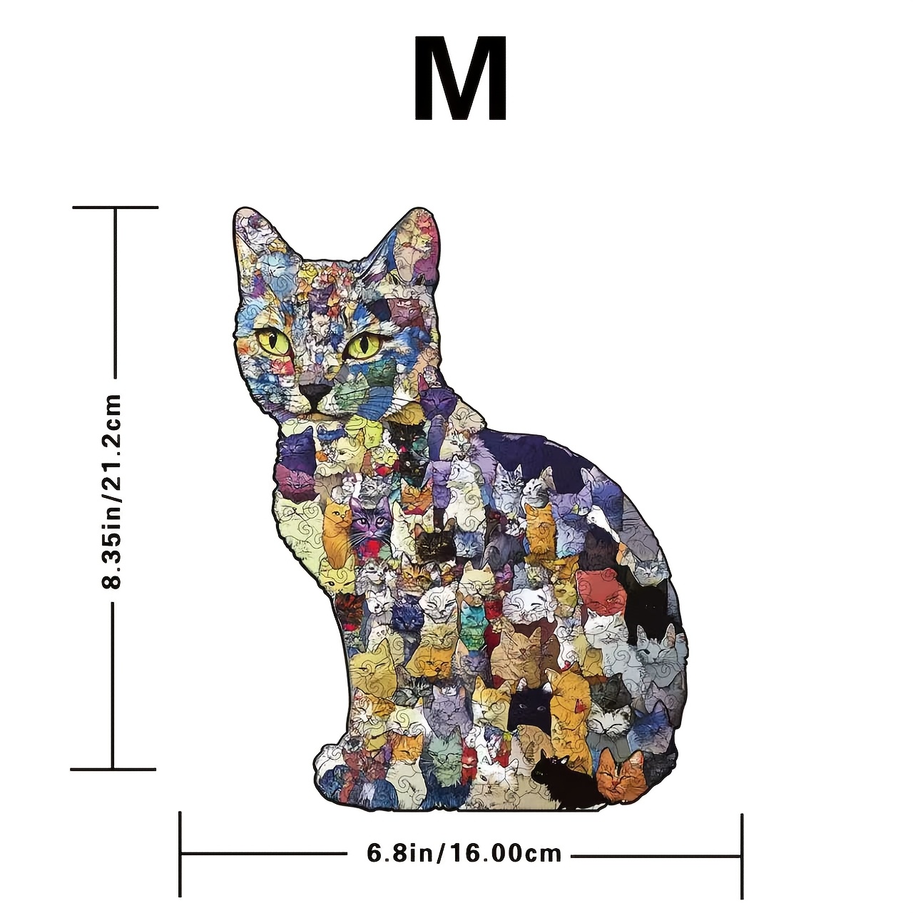 Puzzle In Legno 135 Pezzi A Forma Di Gatto – Colori Morandi, Decorativo E Stimolante, Regalo Per Amanti Dei Gatti