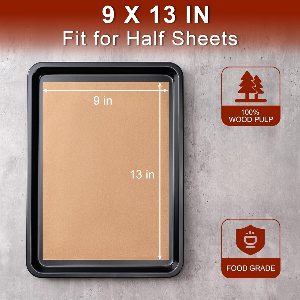 9x13 inch unbleached parchment paper sheets non stick pre cut for baking cooking grilling air fryer steaming   half sheet pans ideal for holidays like halloween christmas easter thanksgiving   nonstick paper durable paper sheets baking supplies Product details 2