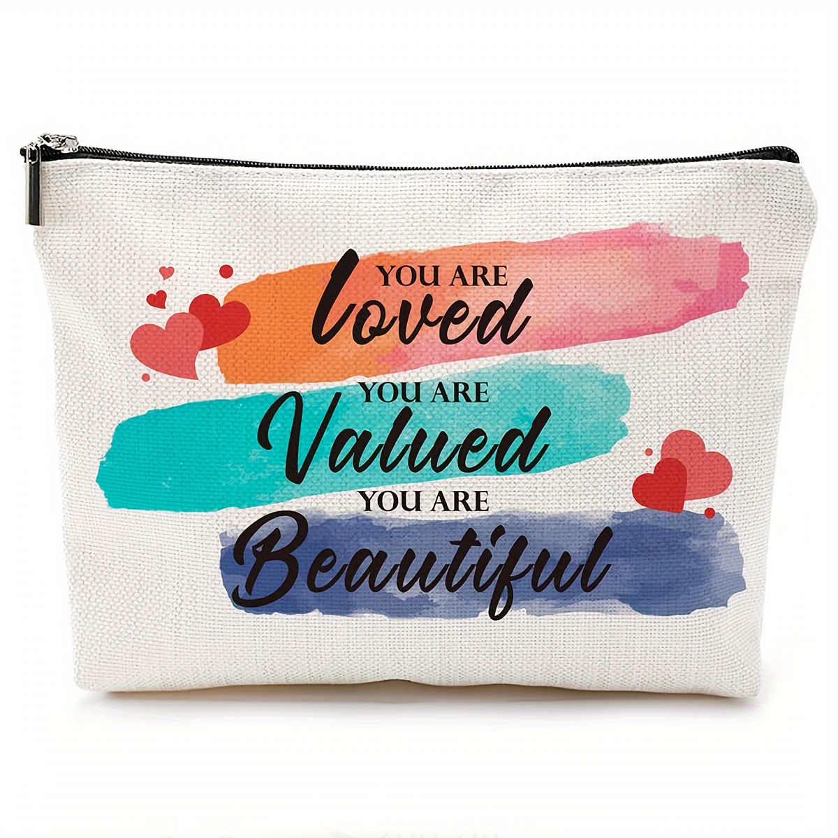 

Makeup Bag, Gift For Women, You Are , You Are Valued, , Makeup Bag, Waterproof, Toiletries, Beauty Bag, Travel Accessories Bag, Zipper Bag, Gift For Women, Birthday Holiday Gift