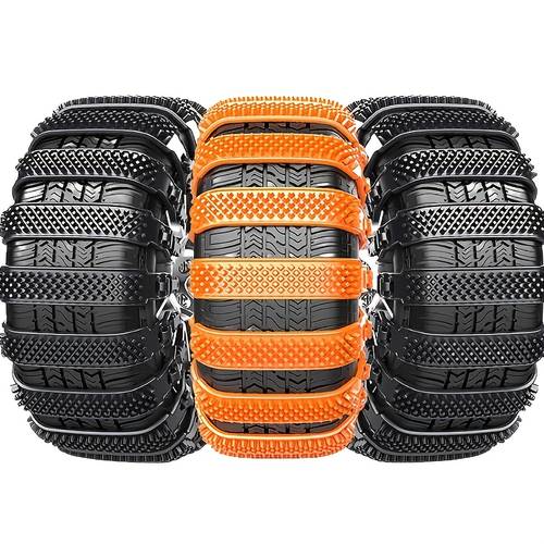 set of 10 snow chains designed for cars featuring a and thicker plastic construction to prevent skidding during winter tire ties serve as emergency tools traction