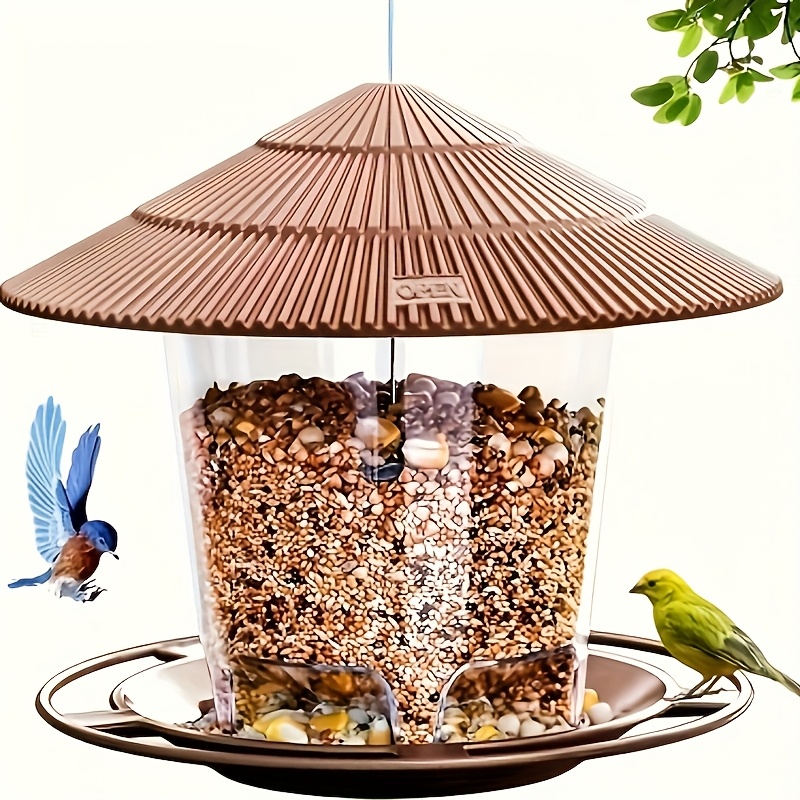 TEMU Anti-squirrel Bird Feeder, Outdoor Hanging Bird Feeder, Gravity Protection Squirrel Wild Bird Feeder, Without Battery