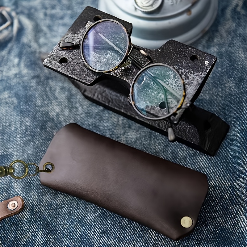 Hand-Stitched Vintage Leather Eyeglass Case