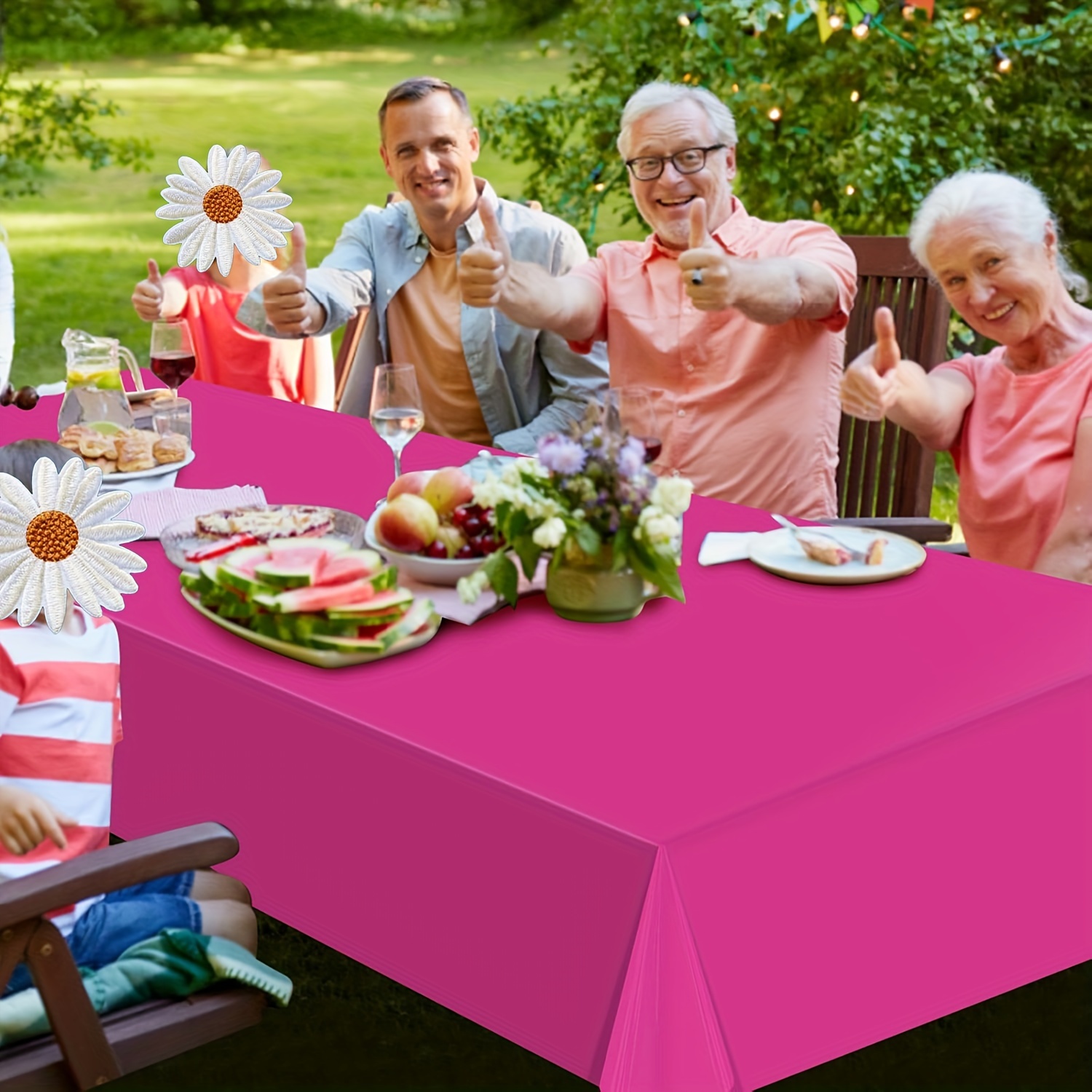 Haydyson Einweg-Tischdecken – 6 Stück Rosa Kunststoff-Tischdecken Für Partys