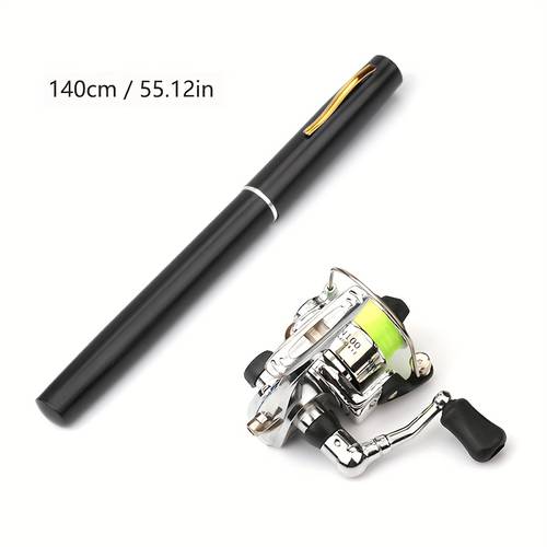 pocket collapsible fishing rod reel combo mini pen fishing pole kit telescopic fishing rod spinning reel combo fishing reel combo pen fishing rod fishing rod reel combo for fishing beginners