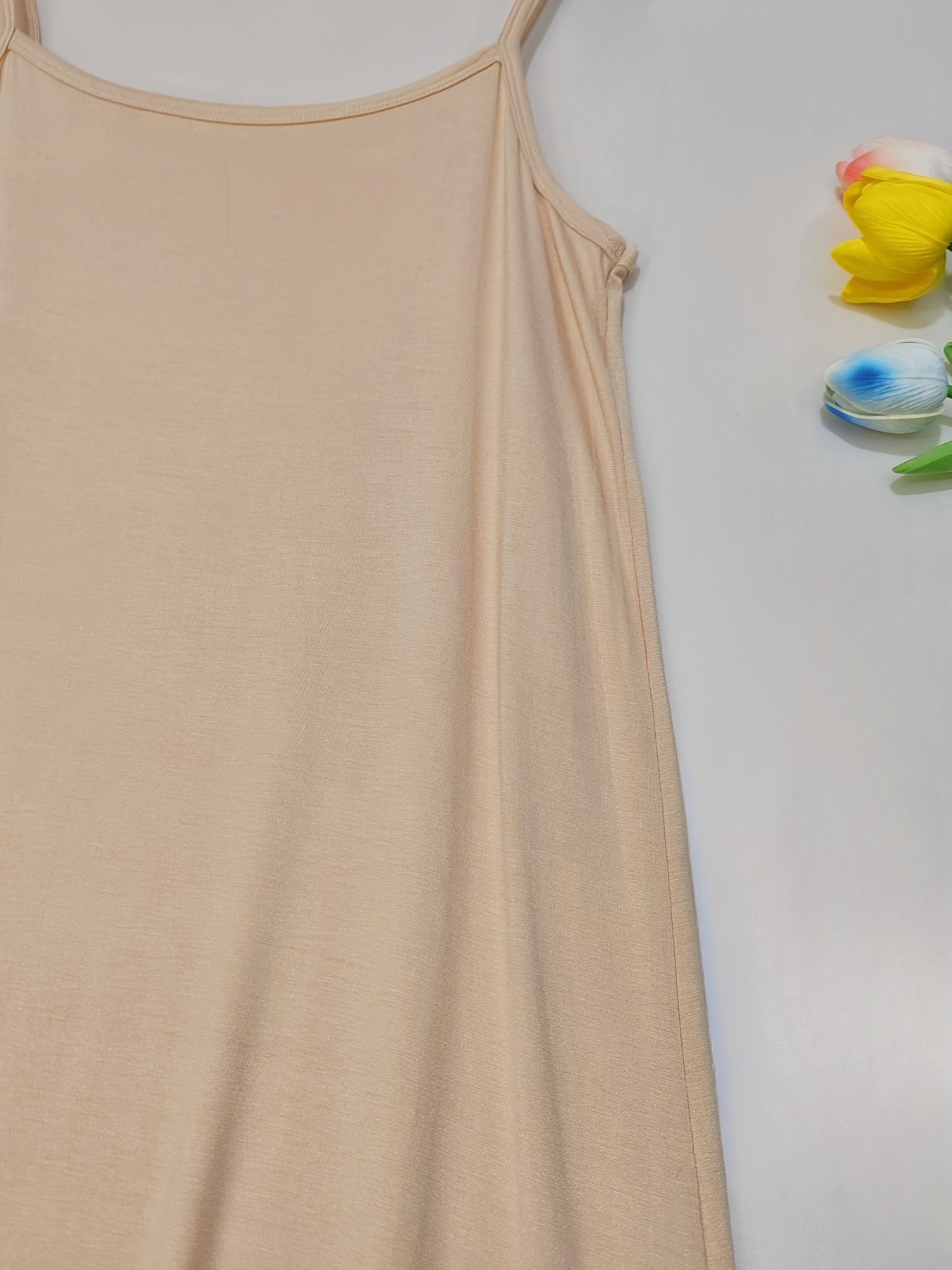 Ladies' Basic Camisole Dress, a Versatile And Loose Sleeveless Tank Dress  That * * As an Inner Or Outer Layer