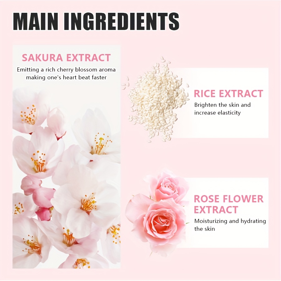 yanyutong body wash 200ml 6 7fl long lasting sakura scent moisturizing shower gel suitable for   types free with floral fragrance Product details 0