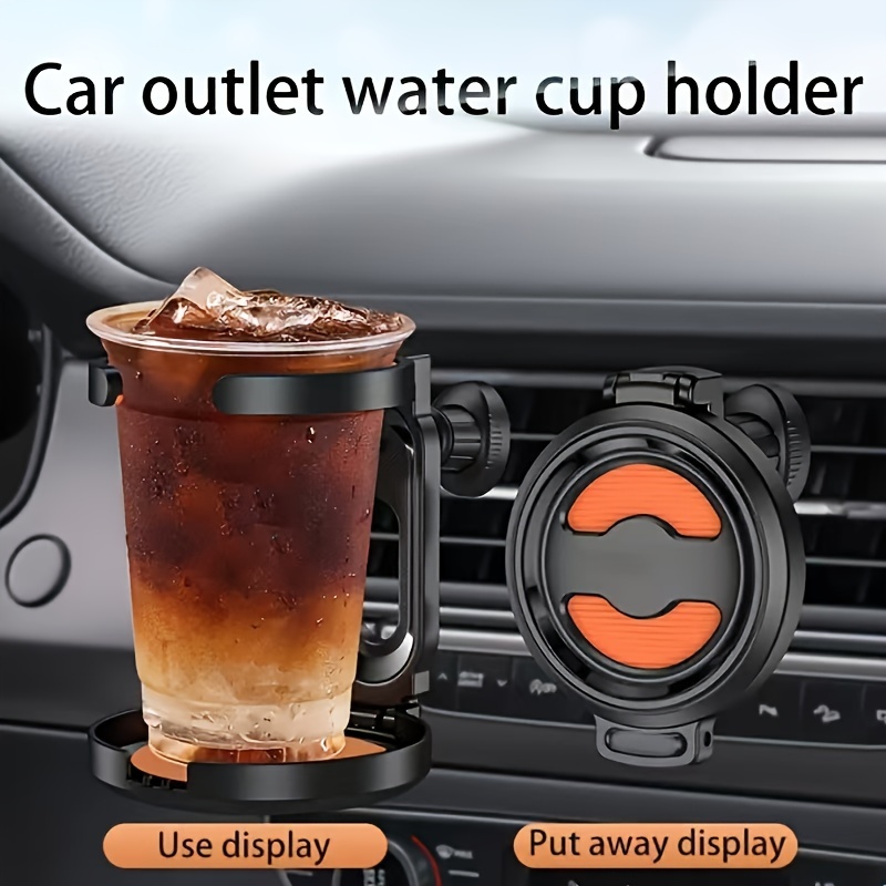 

1pc Multifunctional Foldable Car Cup Holder And - Abs Material, Vent Mount Design For Coffee Mugs, Soda Bottles, And Beverages