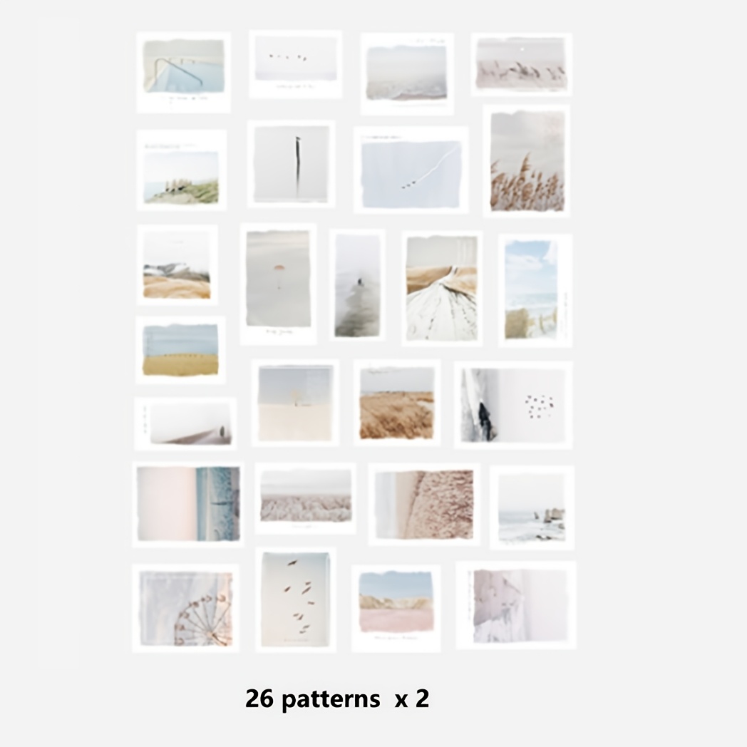 TEMU 1 Pack 50 Sheets Misty Forest Creative And Paper Decoration Material Stickers