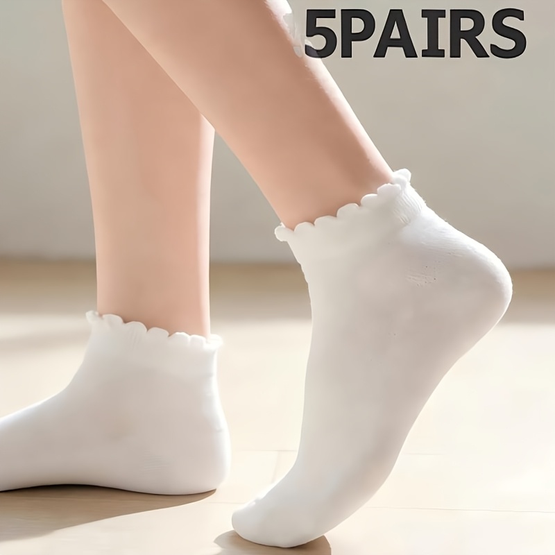 E-shop 5 Paar Damen-Socken aus Spitze und Netz, einfache und stylische Trend-Socken, geeignet für Arbeit, Dates und Reisen in allen Jahreszeiten,