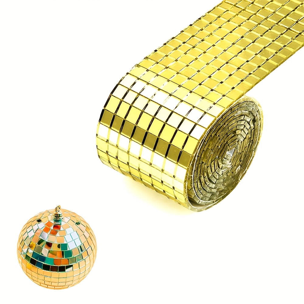 Image of 1464pcs Mirror Mosaic Tiles Self Adhesive, 5 X 5mm Square Disco Ball Tiles Sticker For Party Mirror Pieces For Crafts Decoration