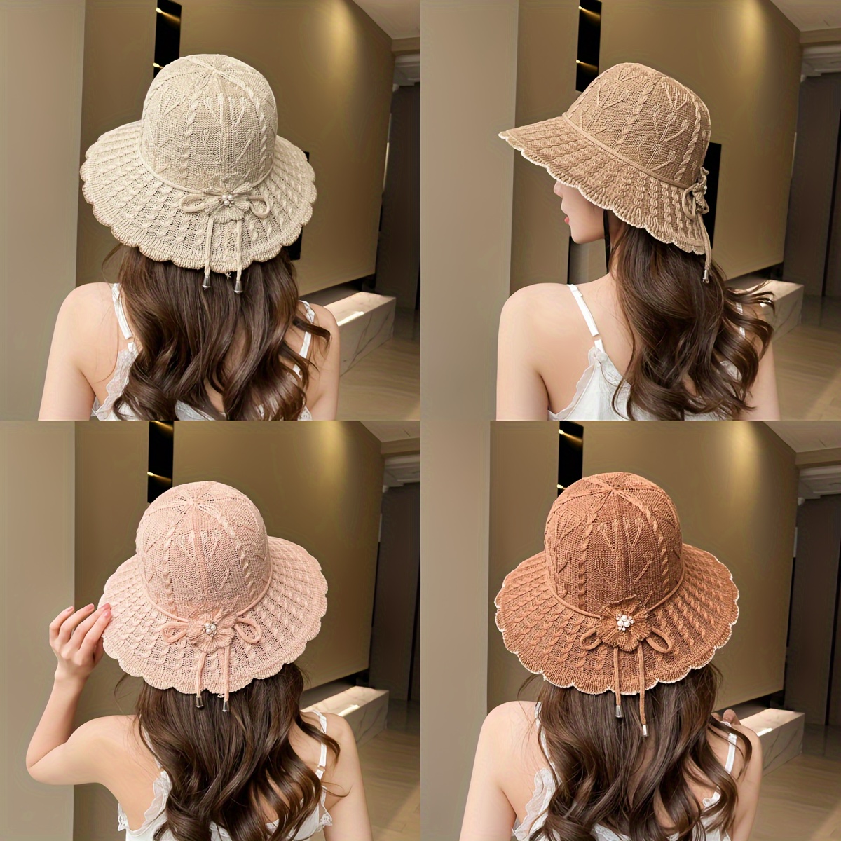 1pc Wide Brim Foldable Summer Floppy With Heart Decor - Temu
