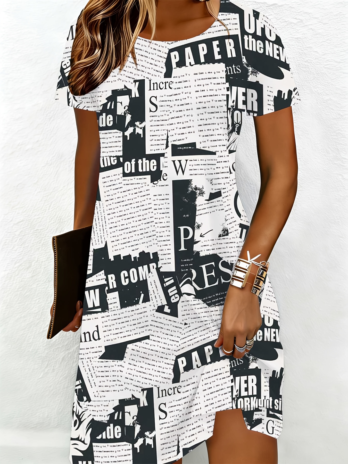 newspaper dress sold on Temu United States