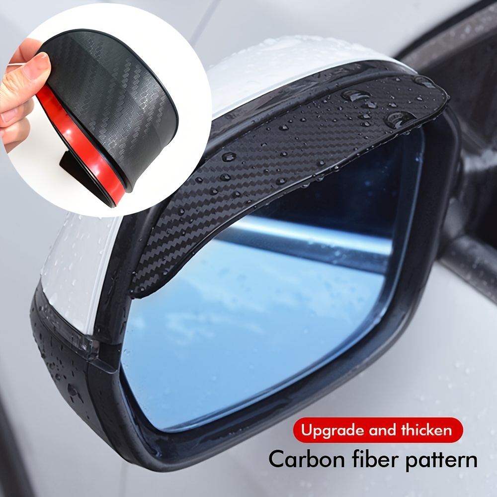 

2-pack Universal Car Side Mirror Rain Visors, Pvc Carbon Fiber Pattern, Anti-rain Guard With Glare Protection For Most Vehicles, Trucks, And Suvs