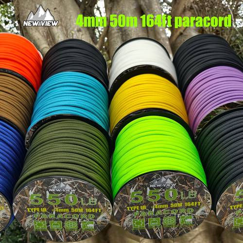 550 50 meters paracord 7 core each with ehree polyester fiber strands used for camping hiking and fishing