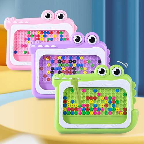 crocodile bead board low maintenance painting toy reusable magnetic pen bead maze board cute crocodile shape toy keeping kids engaged magnetic pen included crocodile shaped drawing board