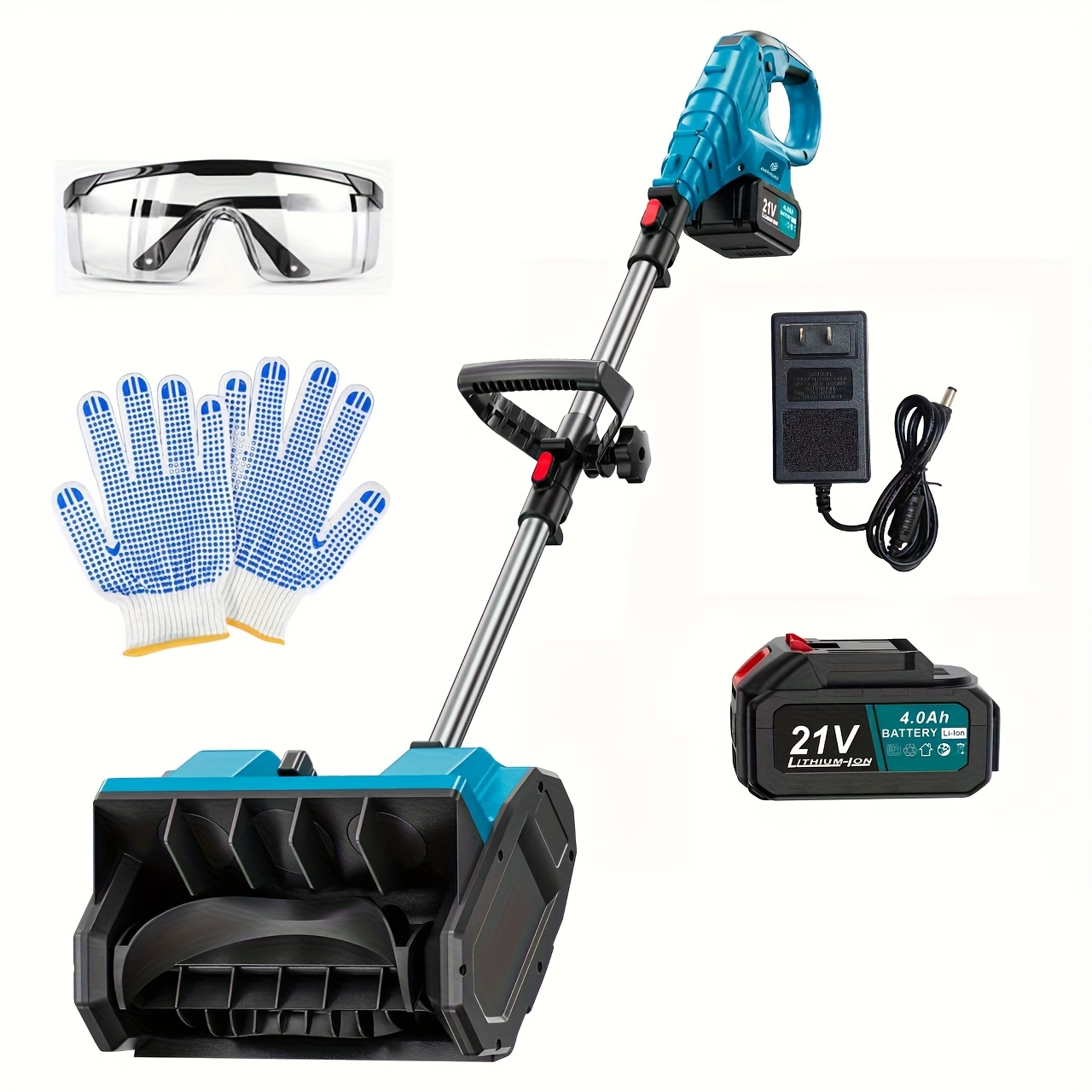 ZEEKMUSS 21V Cordless Snow Shovel Set, 13" Brushless Electric Snow Blower, 2* 21V Li-Ion Battery Packs with Adjustable Handle And Safety Switch for Driveways, Patios And Sidewalks. 4 ZEEKMUSS 21V Cordless Snow Shovel Set, 13" Brushless Electric Snow Blower, 2* 21V Li-Ion Battery Packs with Adjustable Handle And Safety Switch for Driveways, Patios And Sidewalks. - Image 4
