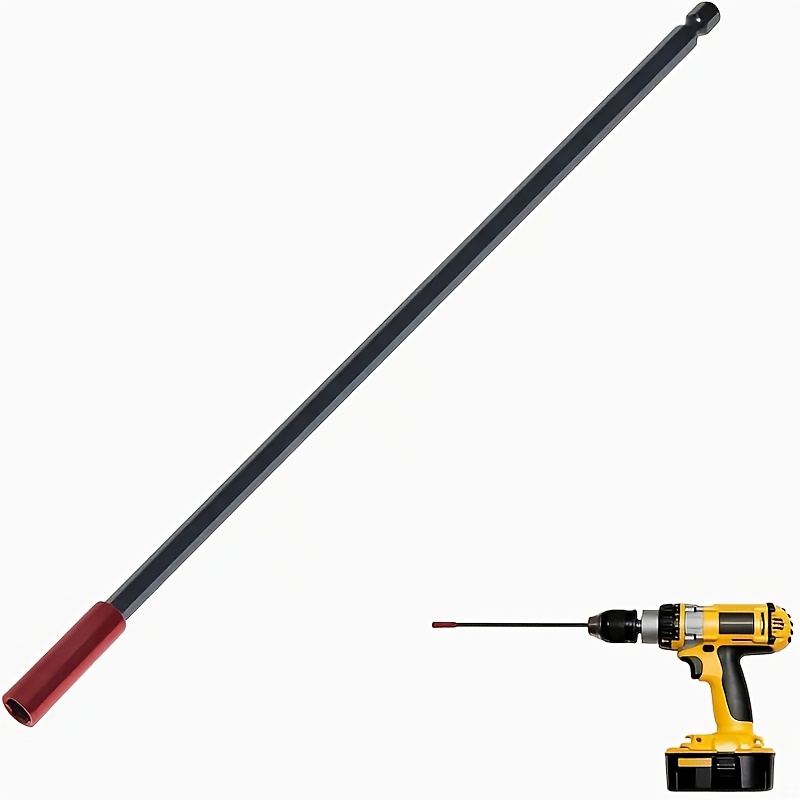 TEMU Porte- magnétique 1/2, longueur de 300 mm, entraînement hexagonal pouce, support en et noir, un perçage sûr, accessoire de perçage | de perceuse