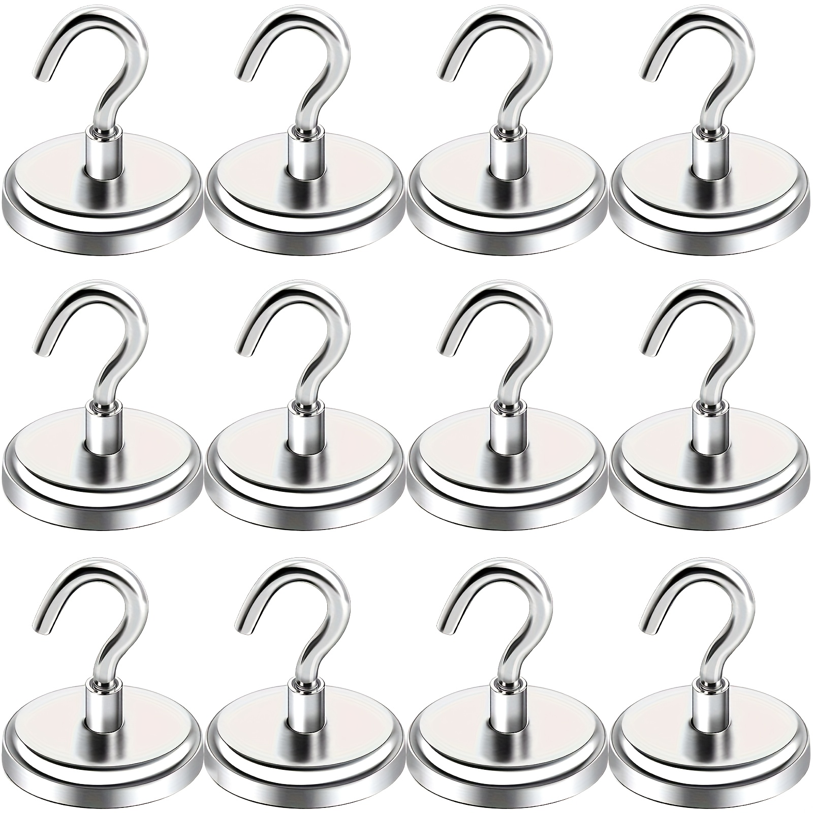 

10pcs Strong Neodymium Magnet Hooks, 20mm Heavy-duty, No-drill Wall Mount - Sleek For Home, Kitchen, Office & - , Multi-, Magnets For Crafts