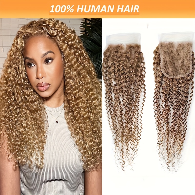 27 honey blonde 4*4 transparent lace closure Temu United Arab