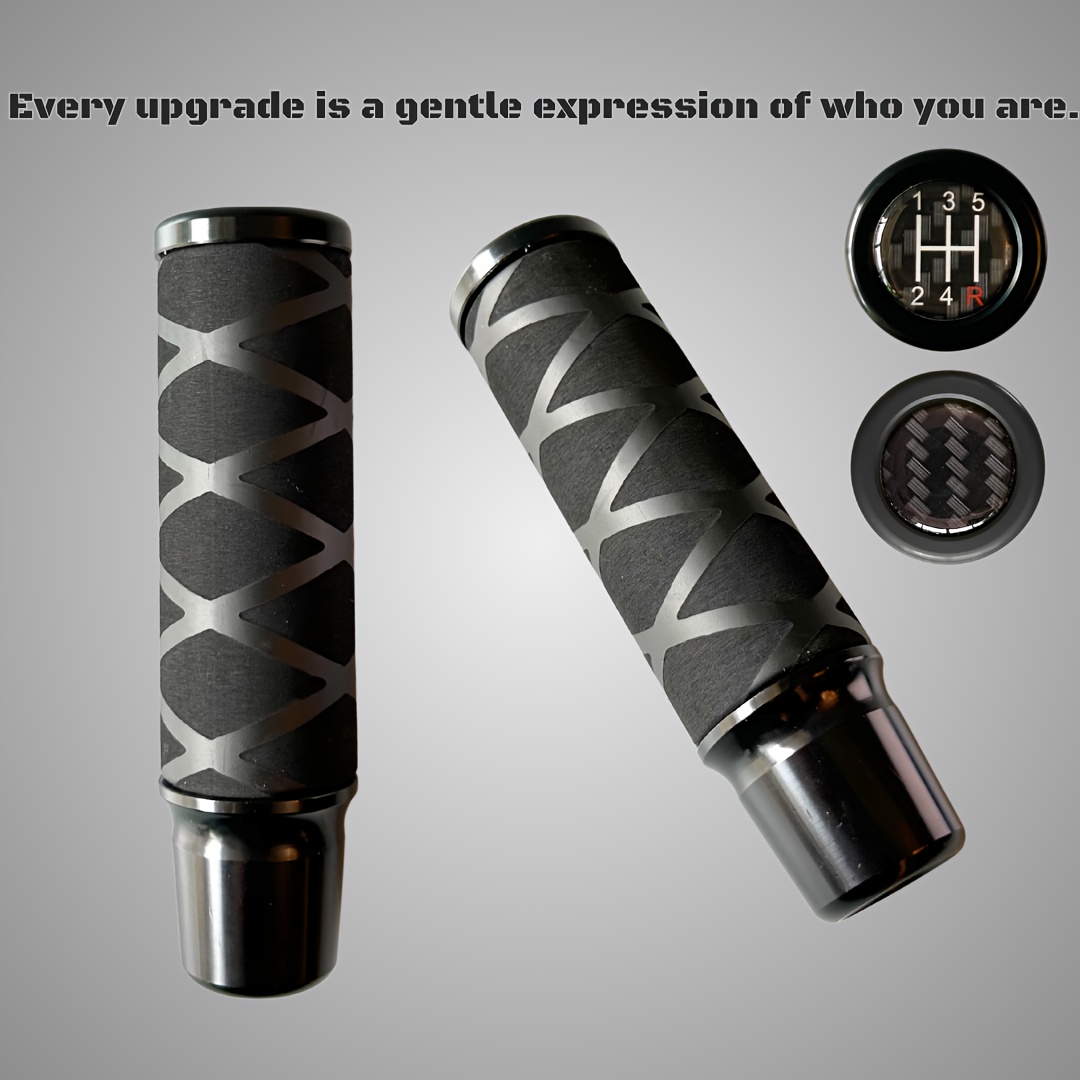 TEMU 13cm Universal Shift Knob For 5-speed/6-speed And Automatick; Aluminum Alloy Universal Car Gear Shift Knob With Strong Soft Rubber Cover For ;