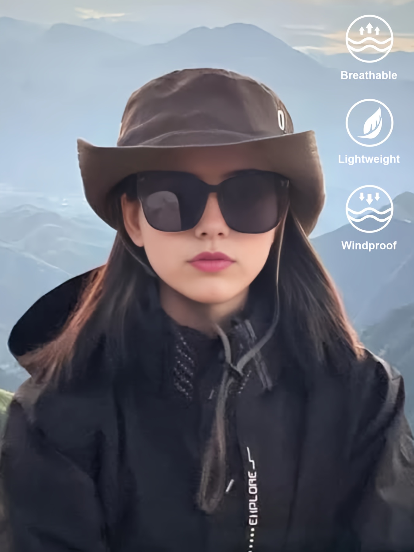 Chaqueta para mujer resistente al viento con capucha desmontable y bolsillos con cremalleras, ideal para senderismo y pesca en todas las estaciones, puños ajustables, color rosa vibrante con detalles en negro, equipo de senderismo - Imagen 4