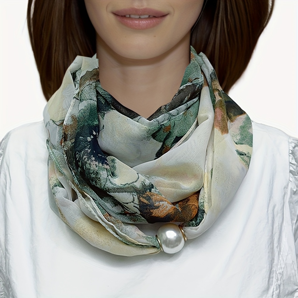Image of -loop Extended Chiffon Scarf, Lightweight And Skin-friendly, Convenient, Simple, And Elegant, High-end Feel, Warm And Breathable Scarf For Spring, Autumn, And Winter