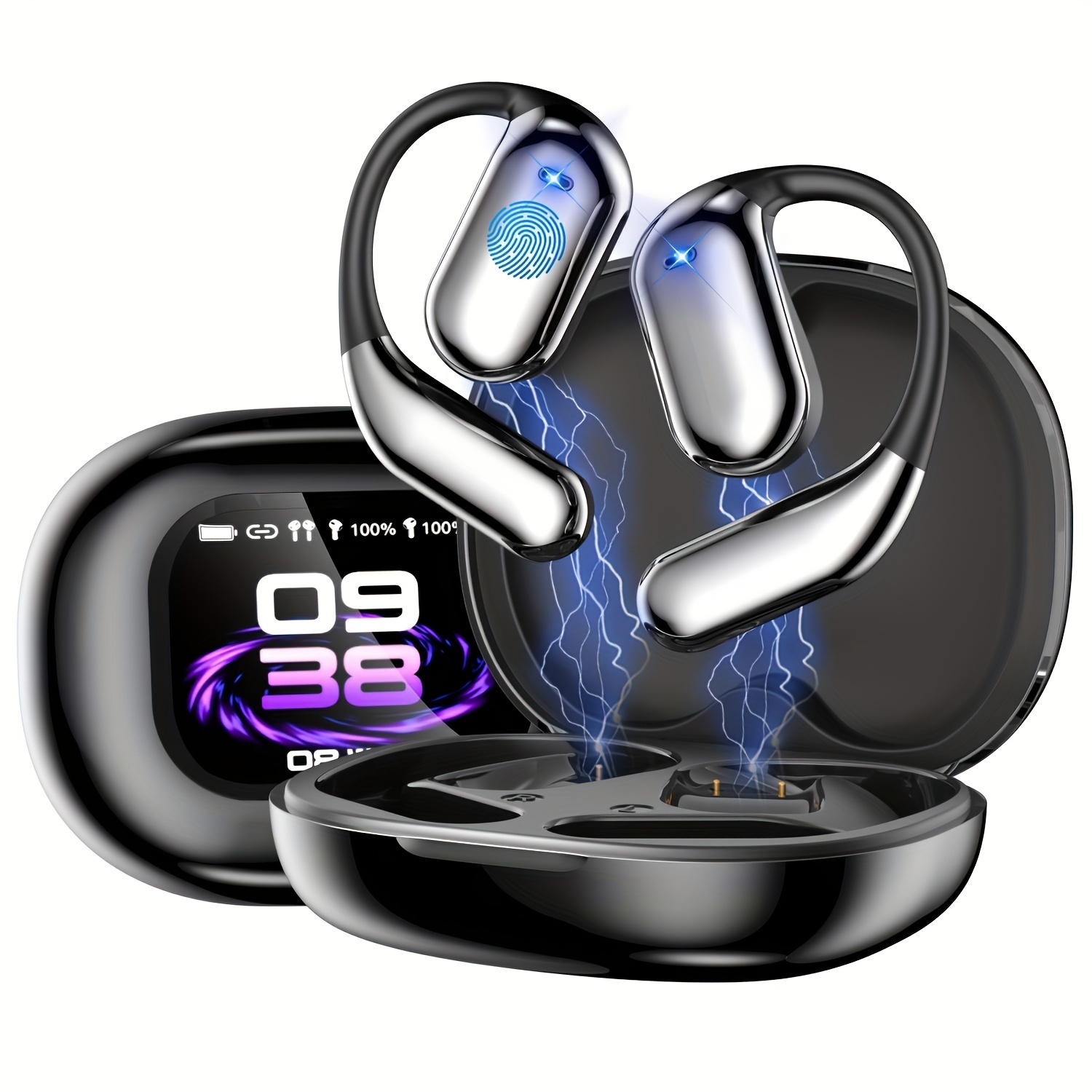 

Mozc Wireless Earphones, Wireless , Touch Lcd, -c Charging, Wireless, Reduction, , & , Charging