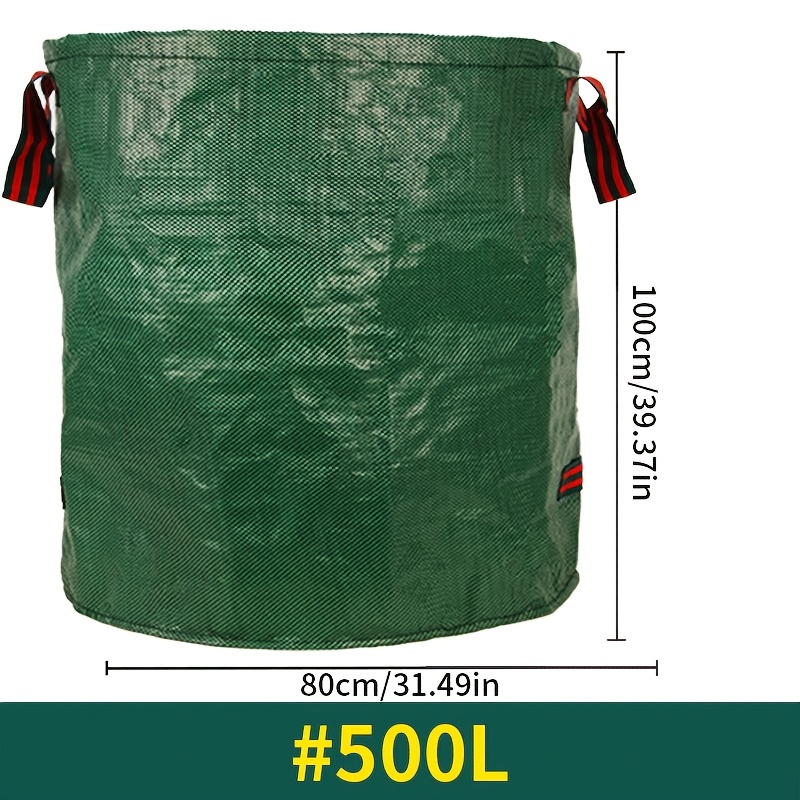 TEMU Heavy Duty Garden Waste Bags, Reusable Large Capacity Yard Bags With Sturdy Handles, Portable Foldable Outdoor Container For Collecting Leaves,
