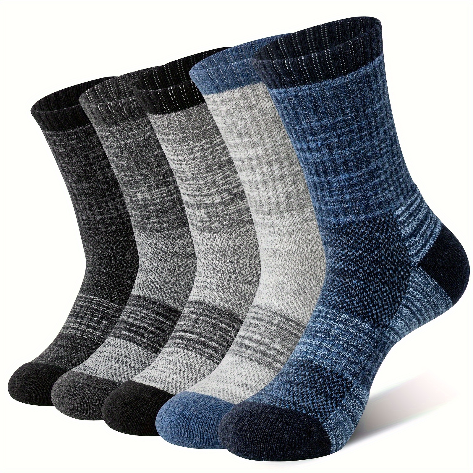 E-shop 5 Paar Merino Woll Wandersocken für Damen und Herren, um im Winter warm in Stiefeln und Arbeitsschuhen zu bleiben