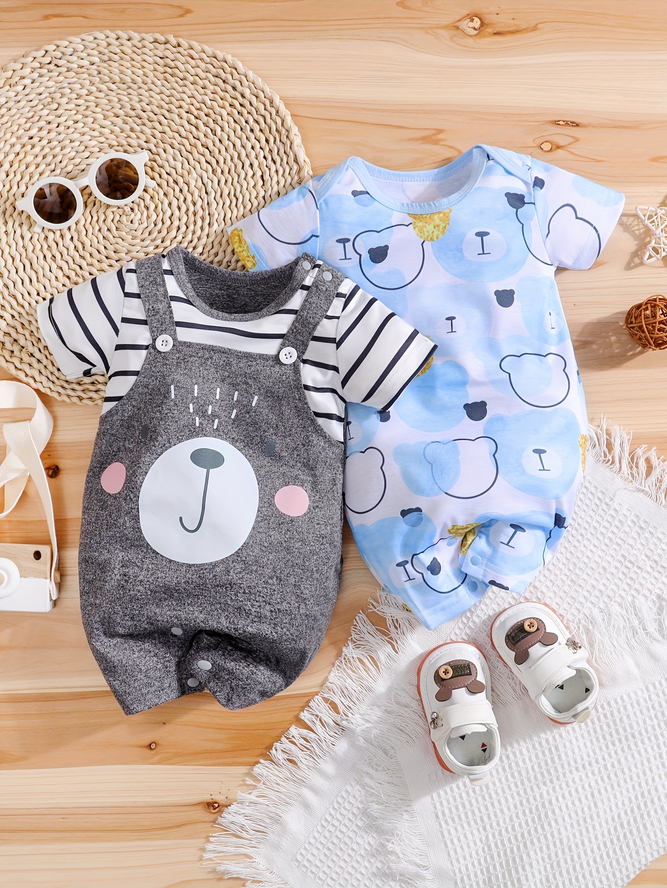 2016 Newborn Toddler Baby Girl Clothes Animal Bodysuit Bodysuit Outfits Set Headband Infant Babysuit