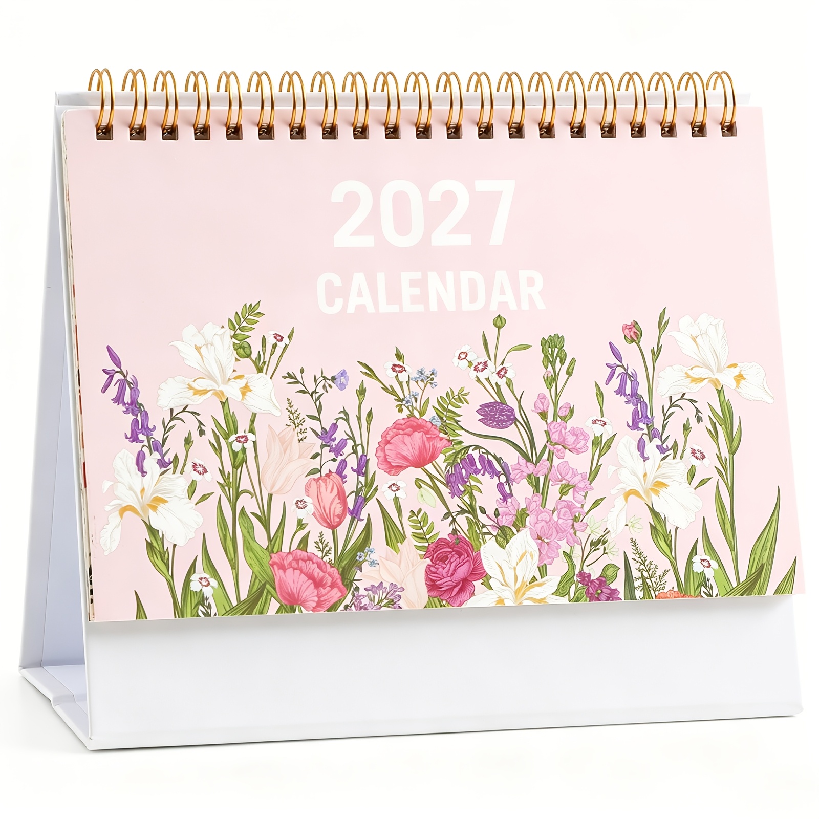 TEMU 2027 Small Desk Calendar, Standing Flip Calendar With Monthly Layouts And Large Writing Blocks For Schedules And Reminders With Stickers, 8.5 X