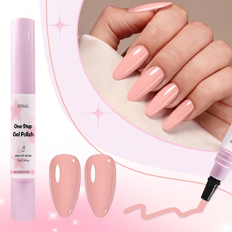 -one Pen- Polish Combining Base Coat, Color, And In A Single, Design. In Popular Red And Pink-beige Shades, It -on Application—the Perfect Manicure Kit
