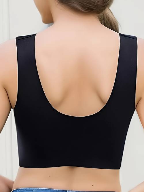 4pcs of lace decorated comfortable sports bra v neck high fully covered wireless sports bra womens sportswear