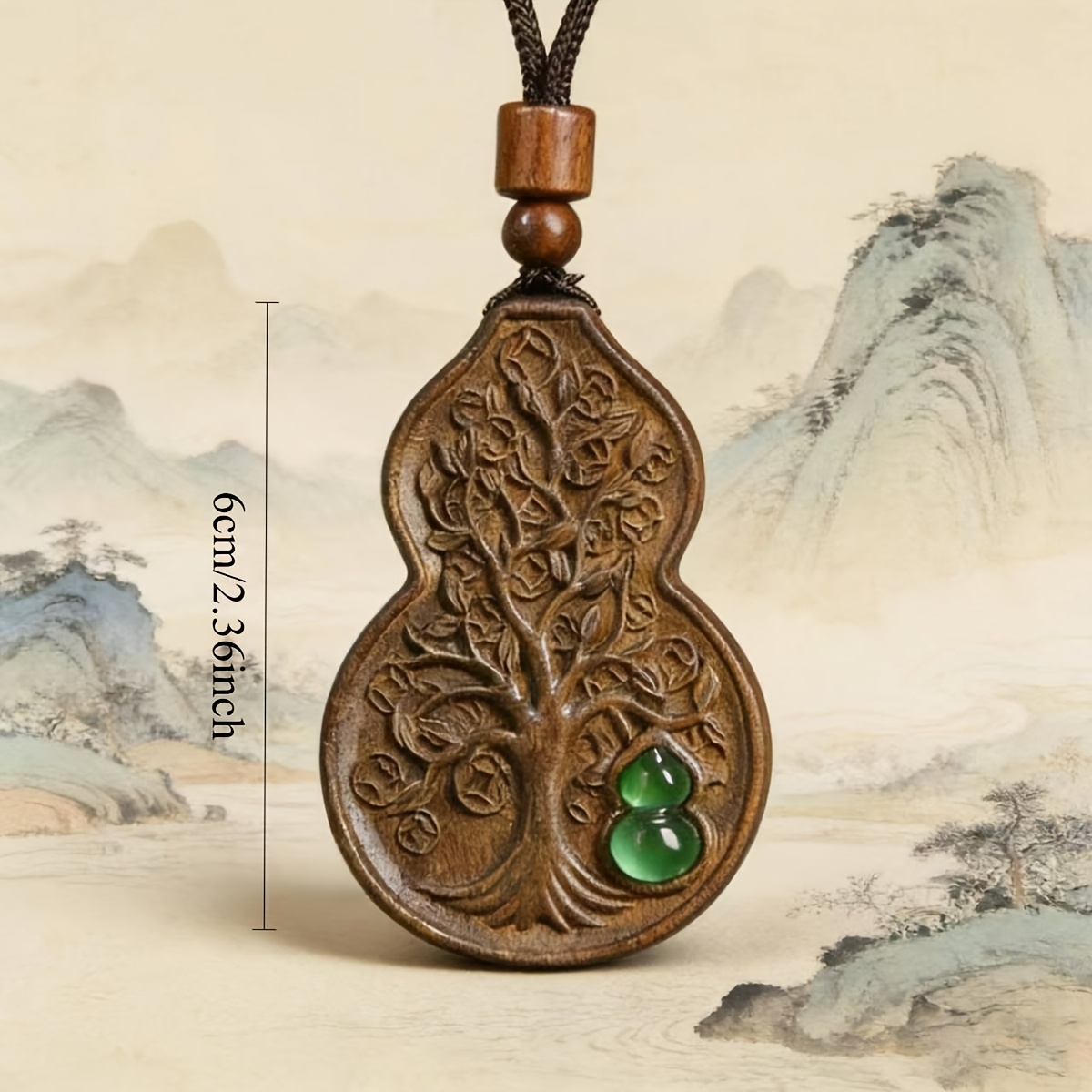 Ancient Chinese Gourd Money Tree Pendant, Cultural Charm
