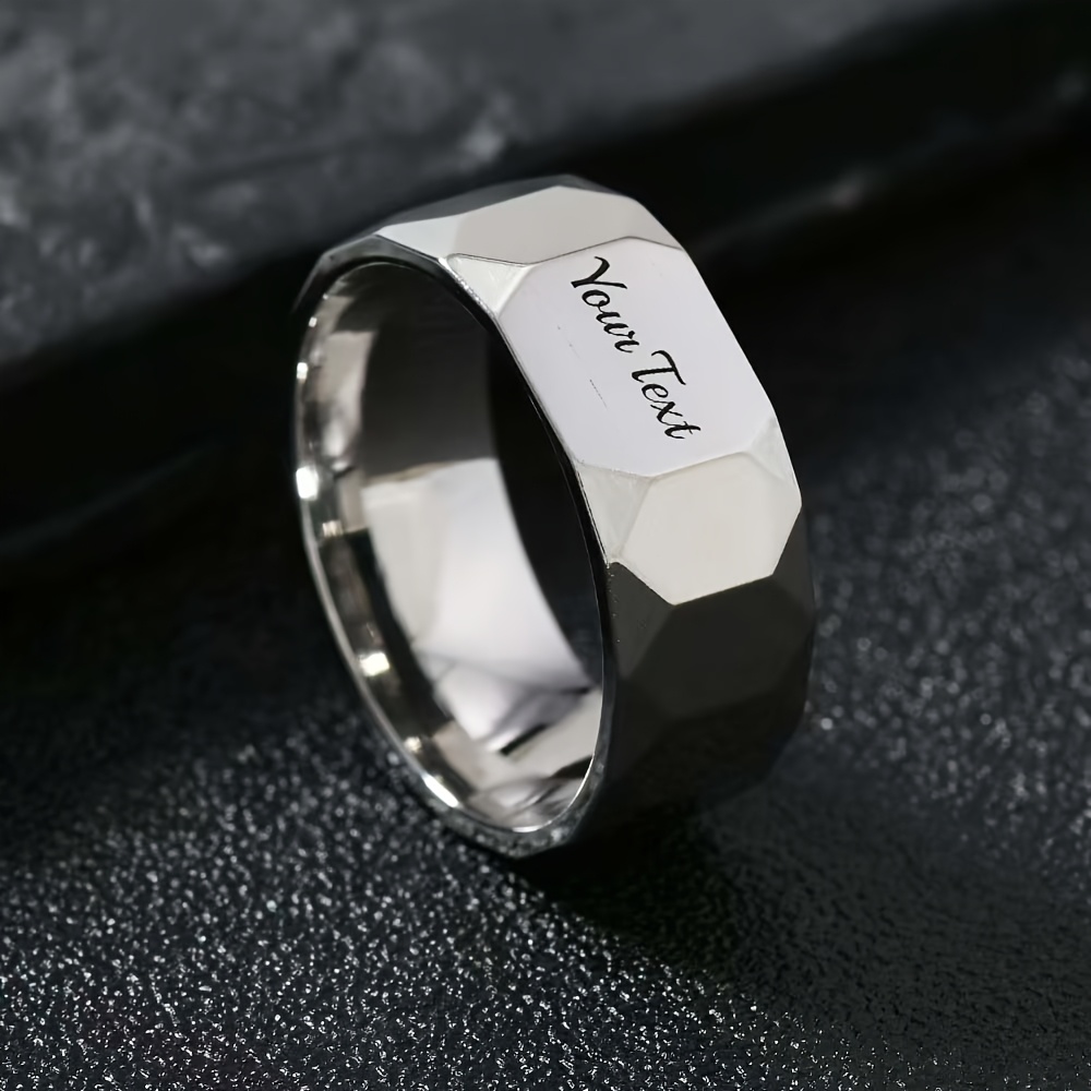 anillo sello hombre grabado láser personalizado estilo Temu