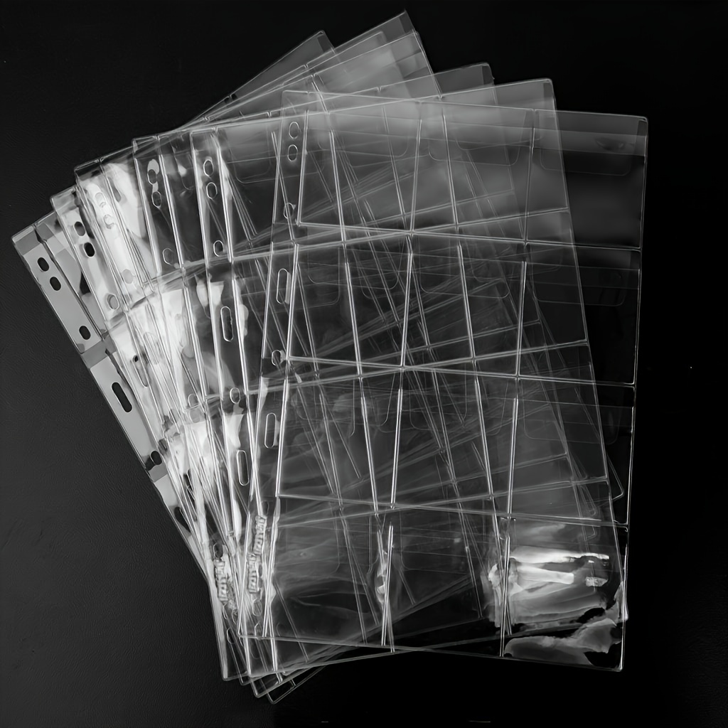 10pcs Standard 9-hole Pvc Sheets - 12-pocket Large Capacity For , Stamps, Badges & More - Durable & For Easy Organization