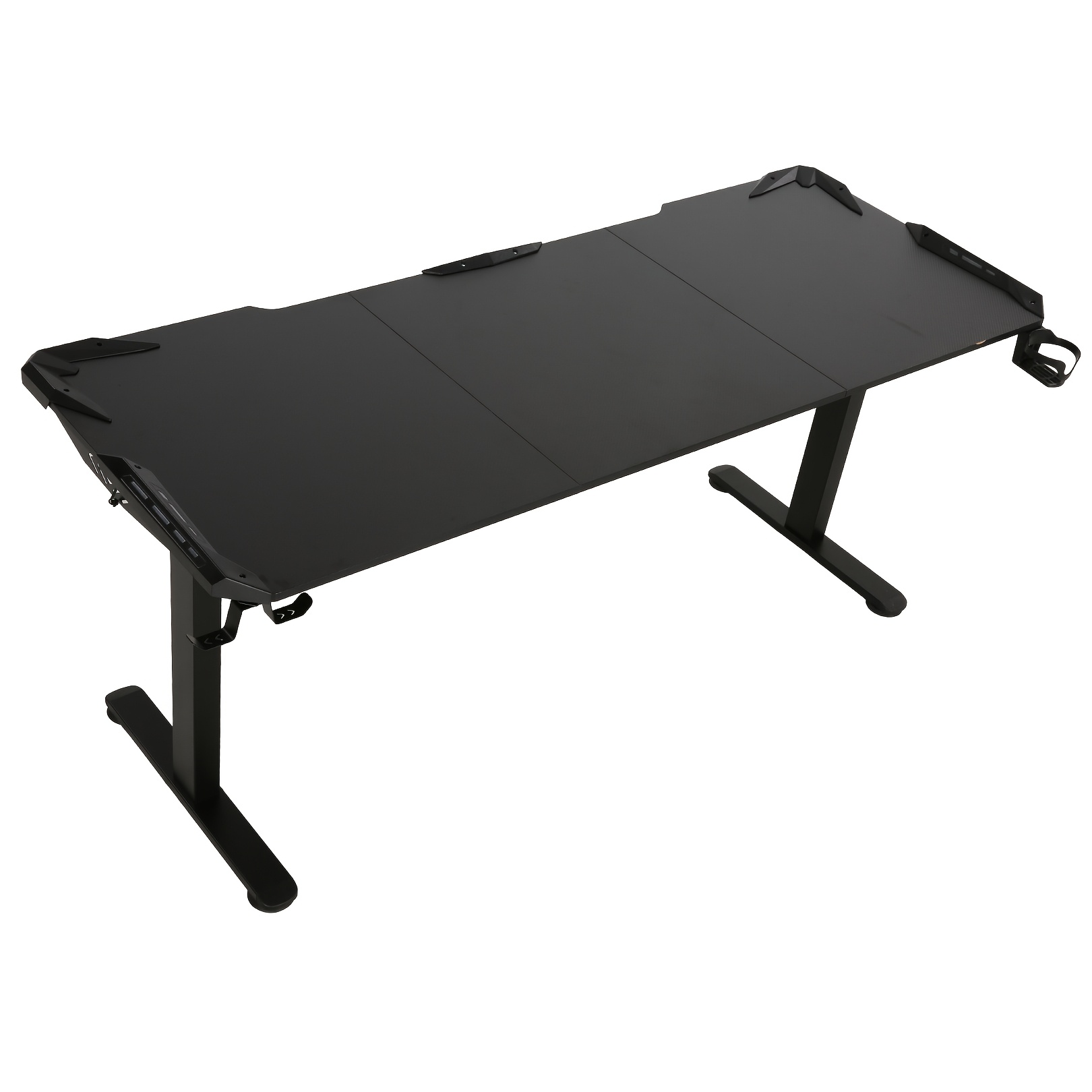 180 cm Igralna miza, računalniška miza s teksturo ogljikovih vlaken, trden jeklen okvir, ergonomska miza za igralce s držalom za kozarec, kave