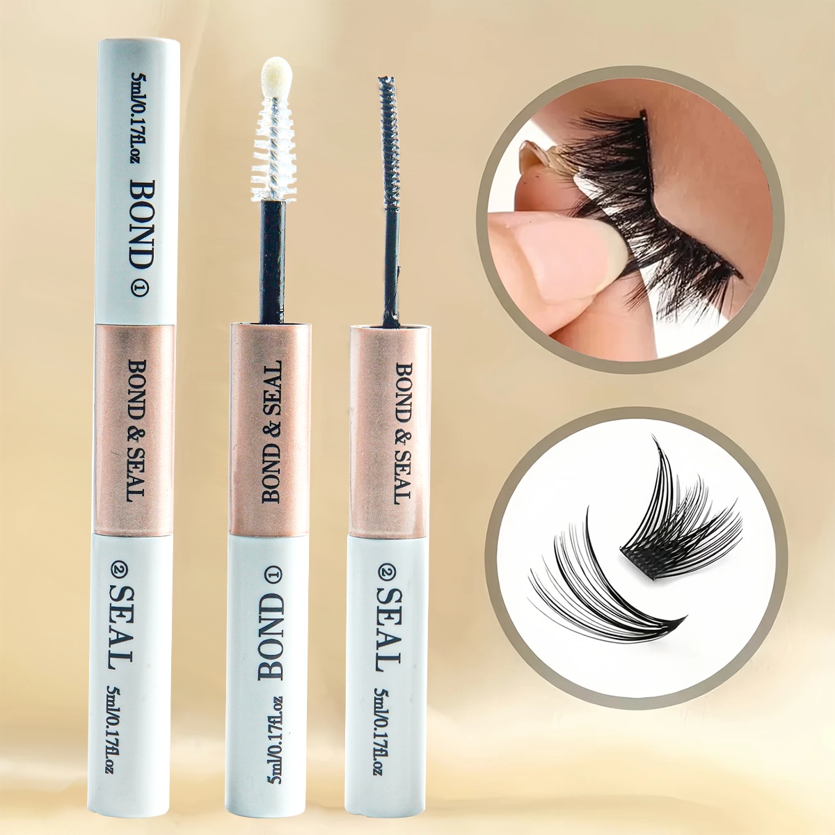 Image of 2-in-1 Eyelash Glue And Sealer, Waterproof Quick-drying Long-lasting 72 Hours Fixing, Suitable For Home False Eyelashes Unscented Home Lash Application, Fashionable Packaging Waterproof Formula