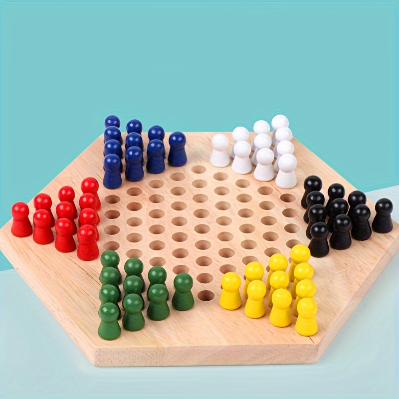 

Jeu d'échecs sautant en bois , jouets éducatifs, jeu de société multijoueur de combat sur table