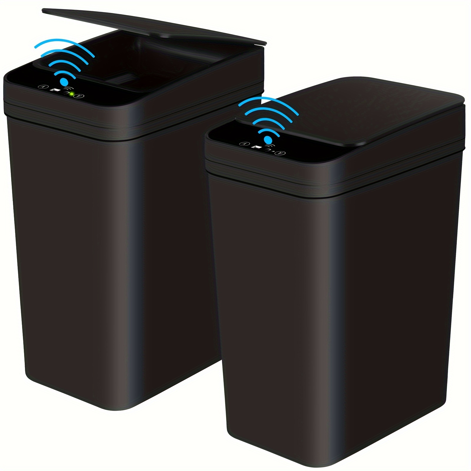 

2 Pack 2.2 Gallon Bathroom Automatic Trash Can Touchless Motion Sensor Small Slim Garbage Can With Lid Smart Electric Narrow Garbage Bin For Bedroom Office Kitchen (black)