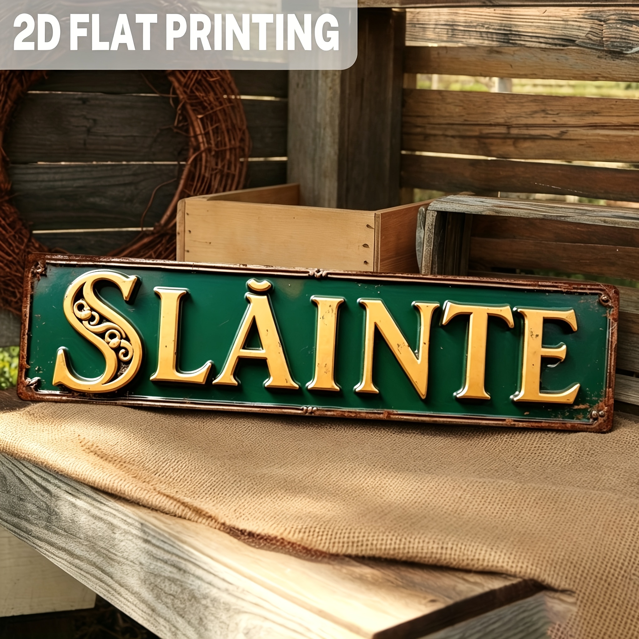 TEMU 2d Flat, 1pc, Vintage Irish Metal Sign, Celtic Knot Theme, Wall Hanging, Rustic Style Wall Decor For Pubs, Bars, Irish-themed Homes, 's Day,