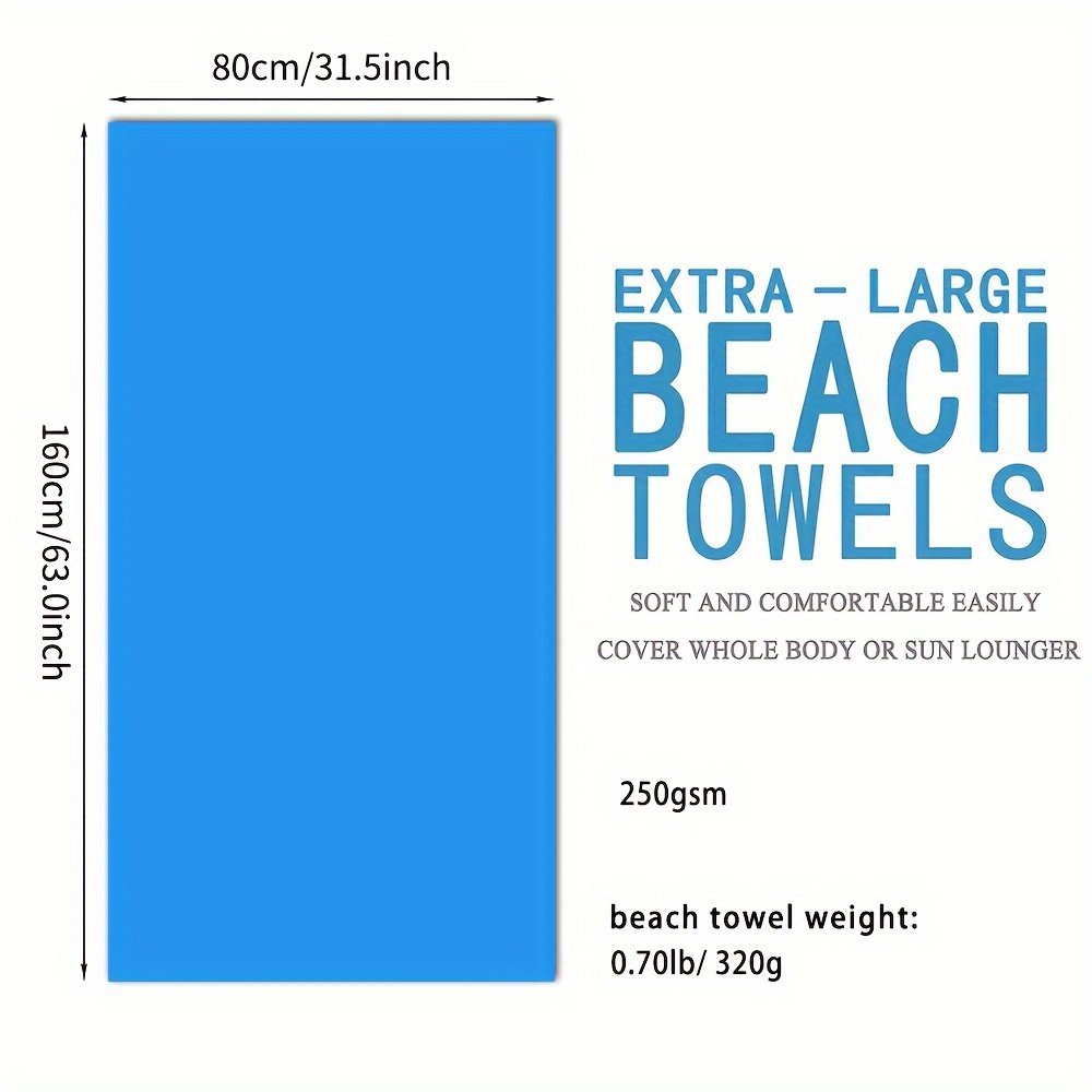 TEMU 1 Personalized Beach Towel, Towel, Personalized , 80*160cm Name-customized Beach Towel, Beach Party, Large Summer Beach Blanket, For Men And