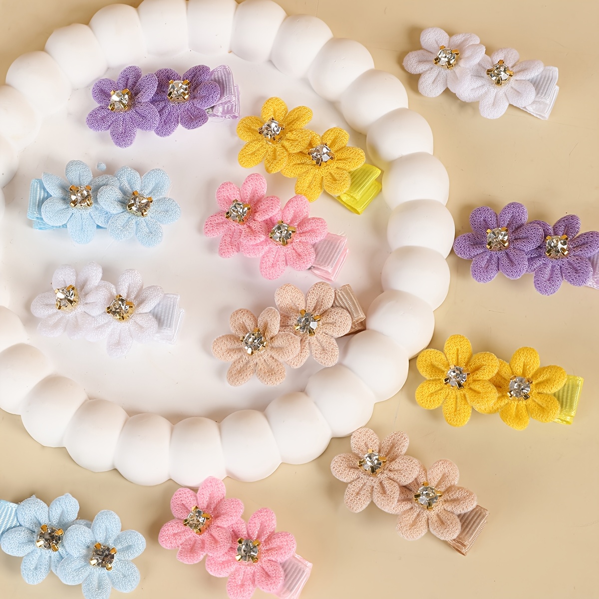 Image of 12pcs Small Flower Hair Clip, Cute Flower Headwear For To Wear As A Gift Set