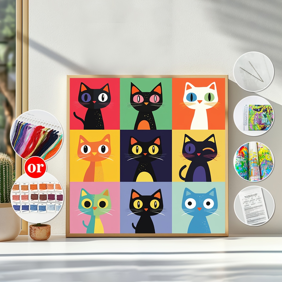 クロスステッチキット 猫の手芸屋 (14CT、図案印刷あり) クロスステッチキット 100匹の猫 (14CT、図案印刷あり)