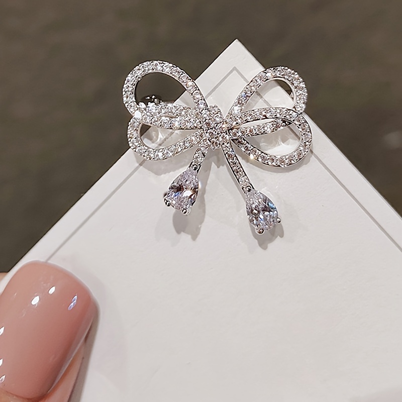 1Pc Shiny Bow Brooch Commemorative Gift Elegant Fashion Bow
