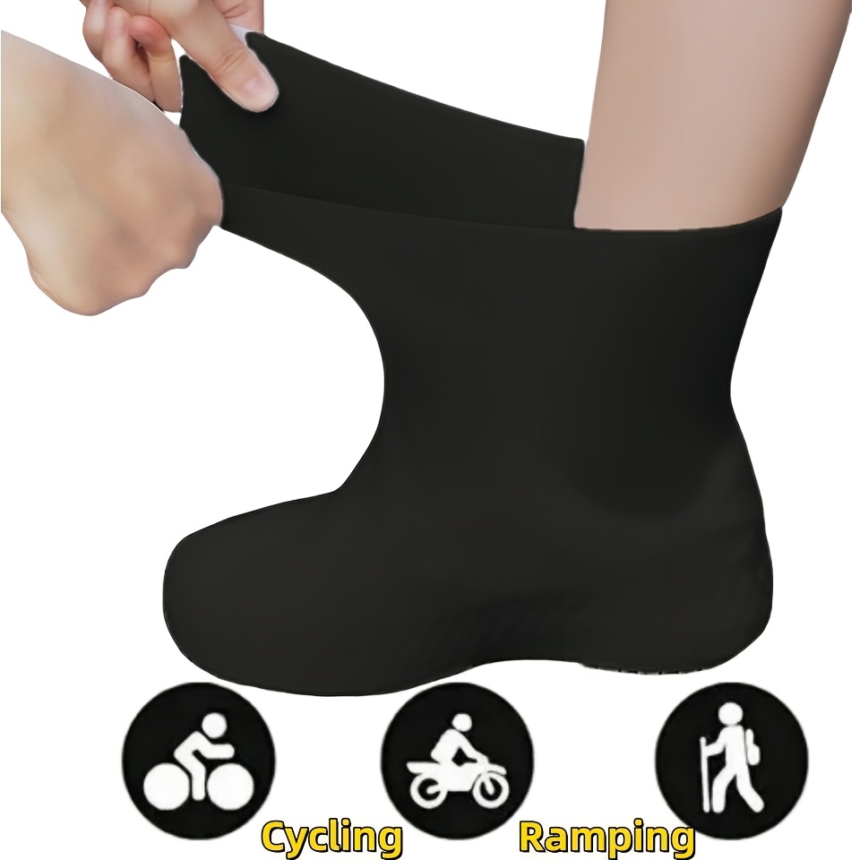 Image of Outdoor Natural Latex Shoe Covers - Latex, Seamless, Waterproof And Non-slip - Ideal For Outdoor And Wet - 1 Pair, Travel-friendly